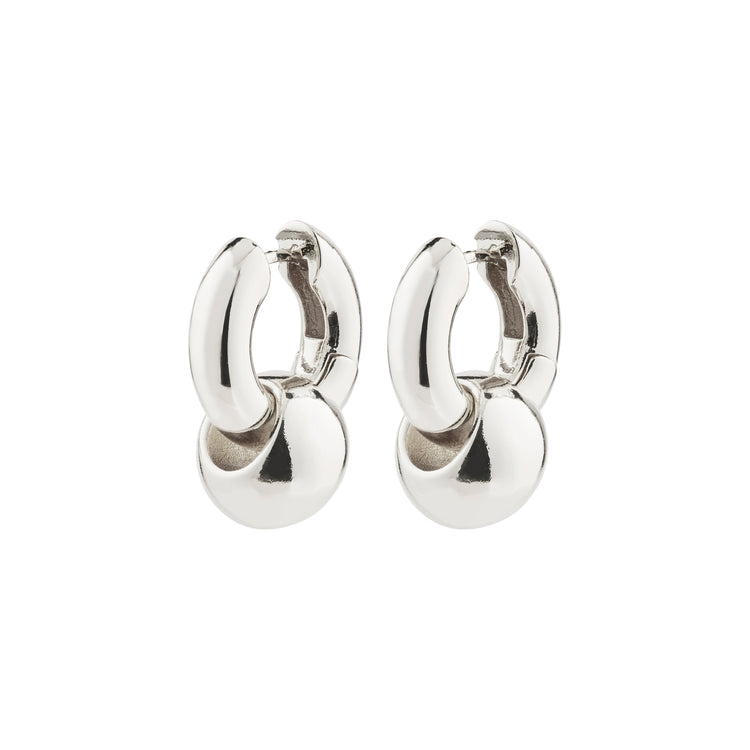 Pillgrim INTENT earrings silver-plated, small hoops with little silver balls 