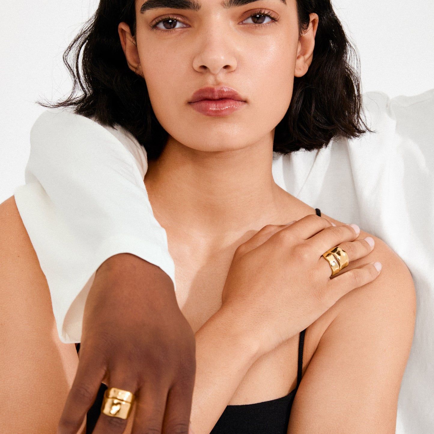 Pilgrim EMBER rings 2-in-1 set, gold-plated