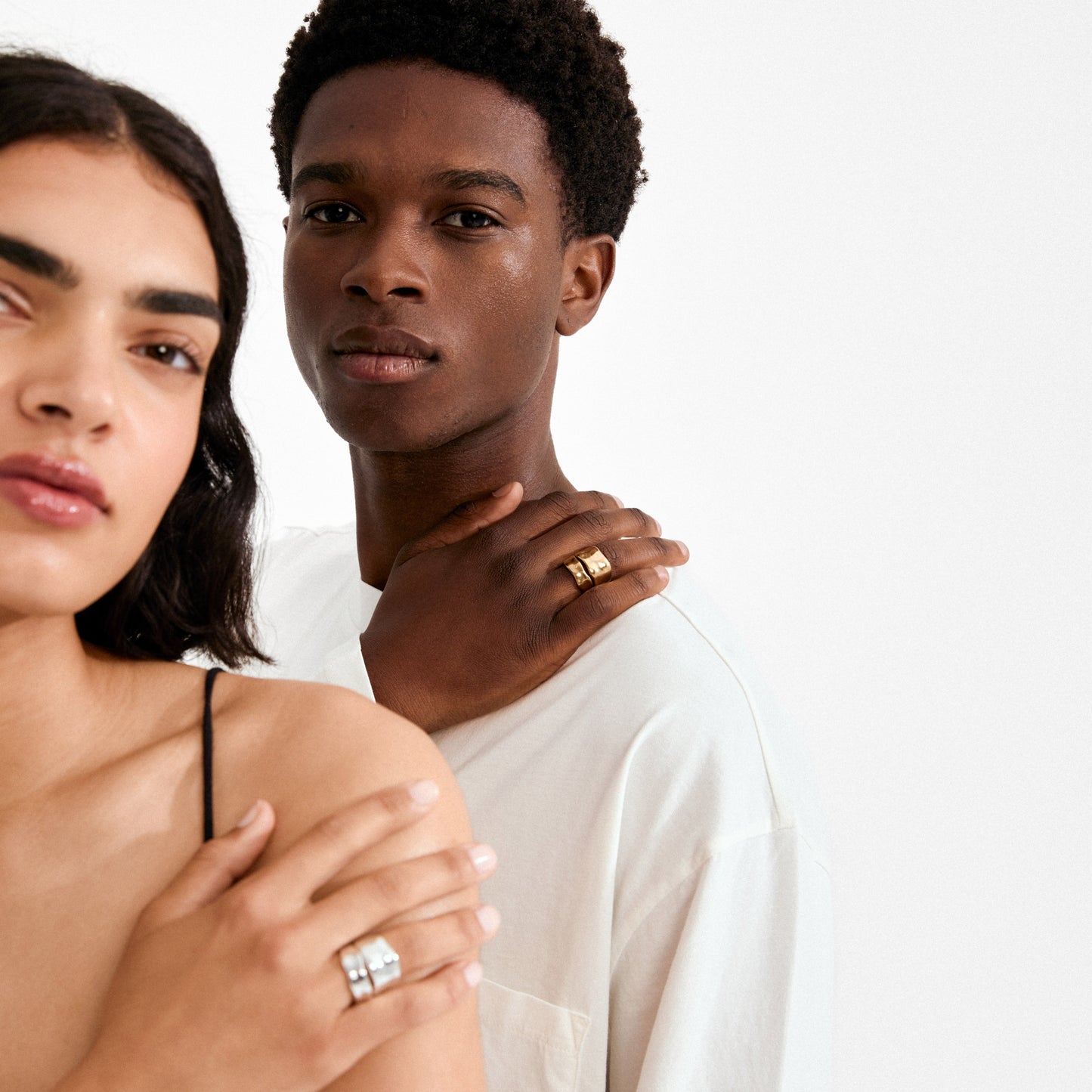 Pilgrim EMBER rings 2-in-1 set, gold-plated