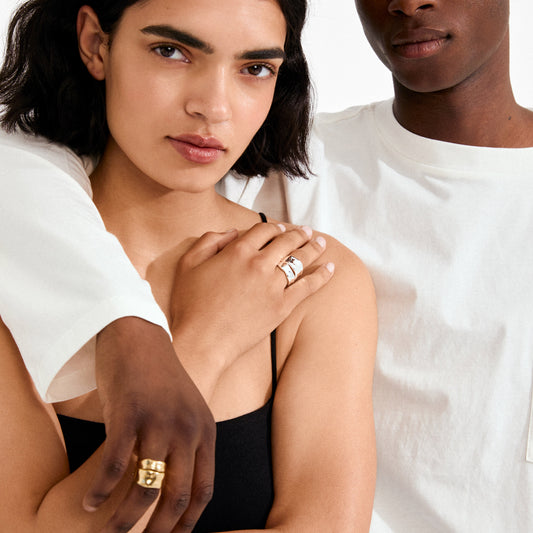 Pilgrim EMBER rings 2-in-1 set, silver-plated