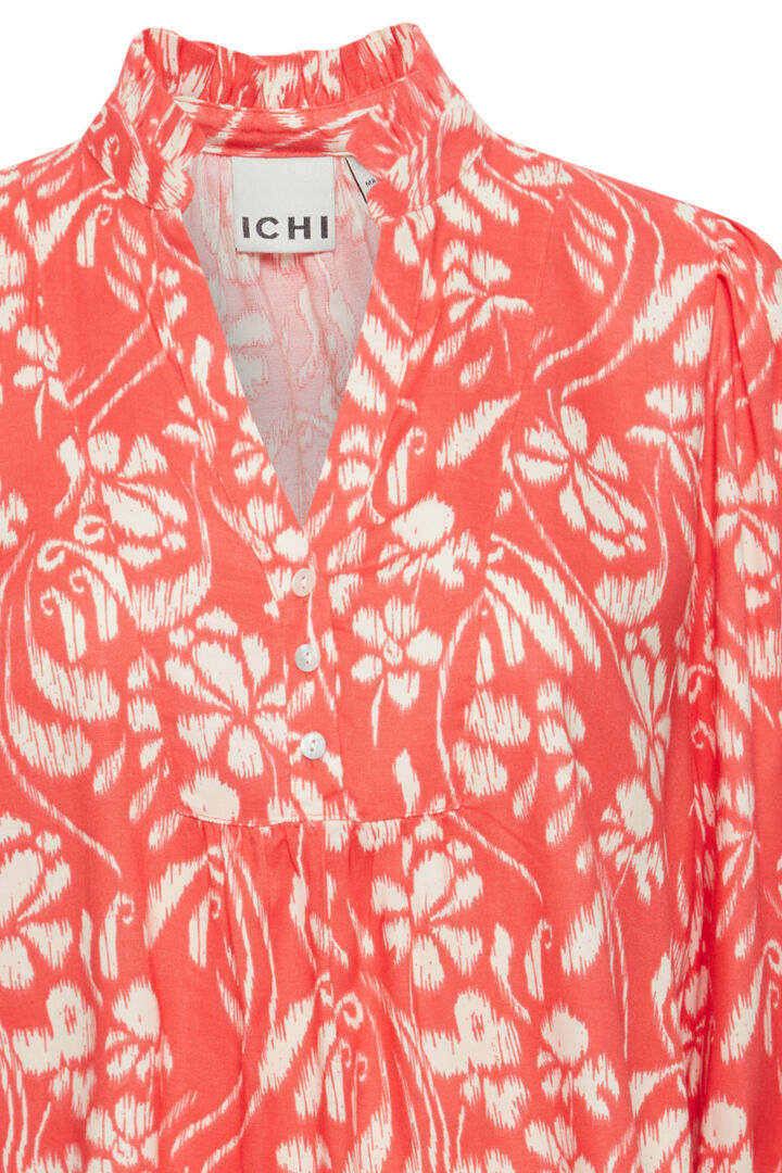 Ichi Nasreen SH3 Blouse in Hot Coral Flower