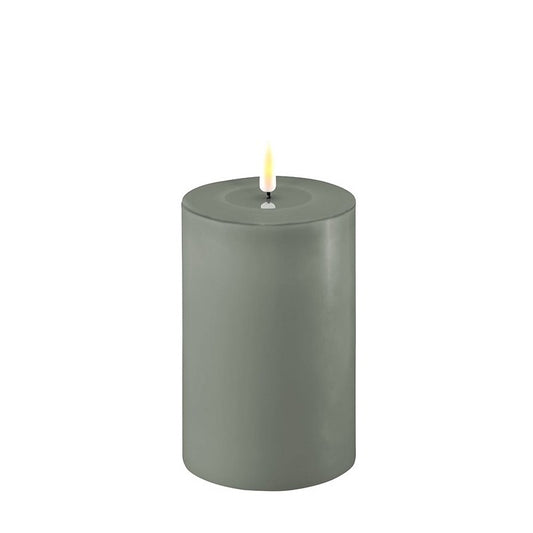 Flameless LED Pillar Candle - 10cm x 15cm in Salvie