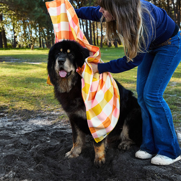 Dock & Bay Dog Towel - Rhubark & Custard Large 120x70cm