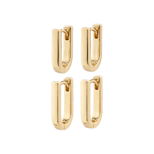 Pilgrim STAY recycled earrings 2-in-1 set gold-plated