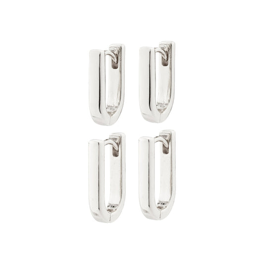 Pilgrim STAY recycled earrings 2-in-one set silver-plated