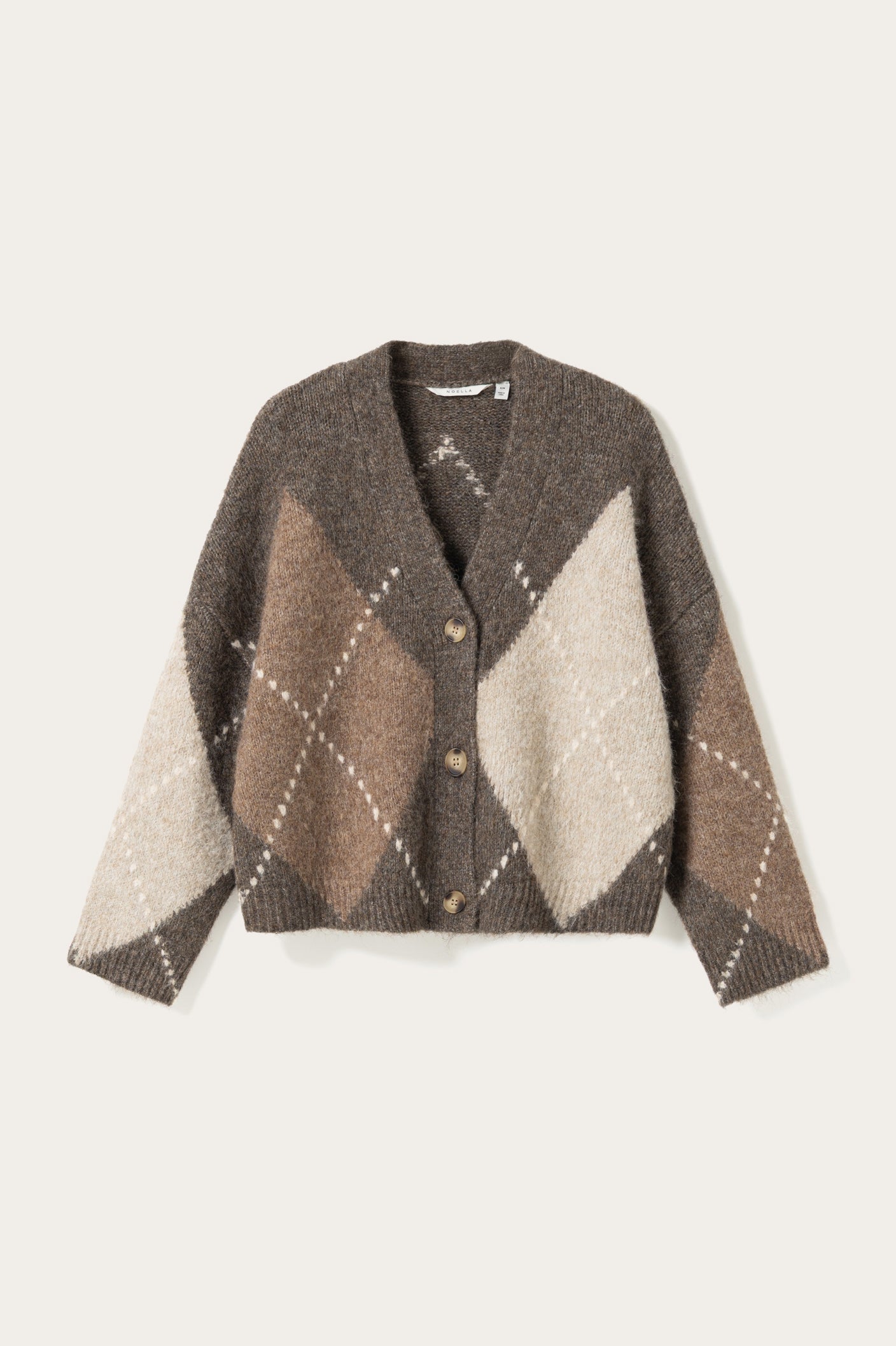 Noella Laiana Knit Cardigan in Ash Brown Mix