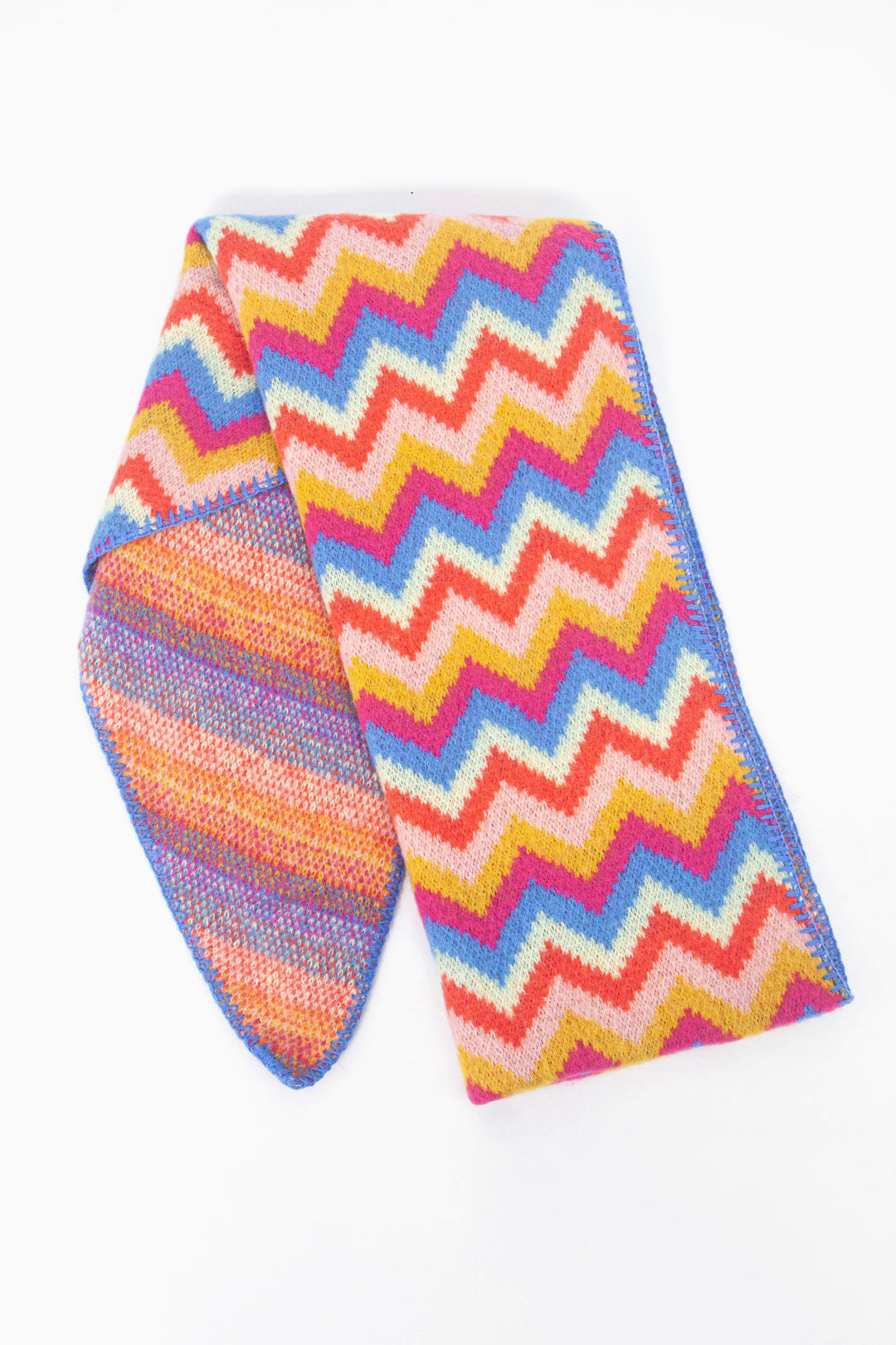 Miss Shorthair Honor Heavyweight Scarf in Multi, Zig Zag