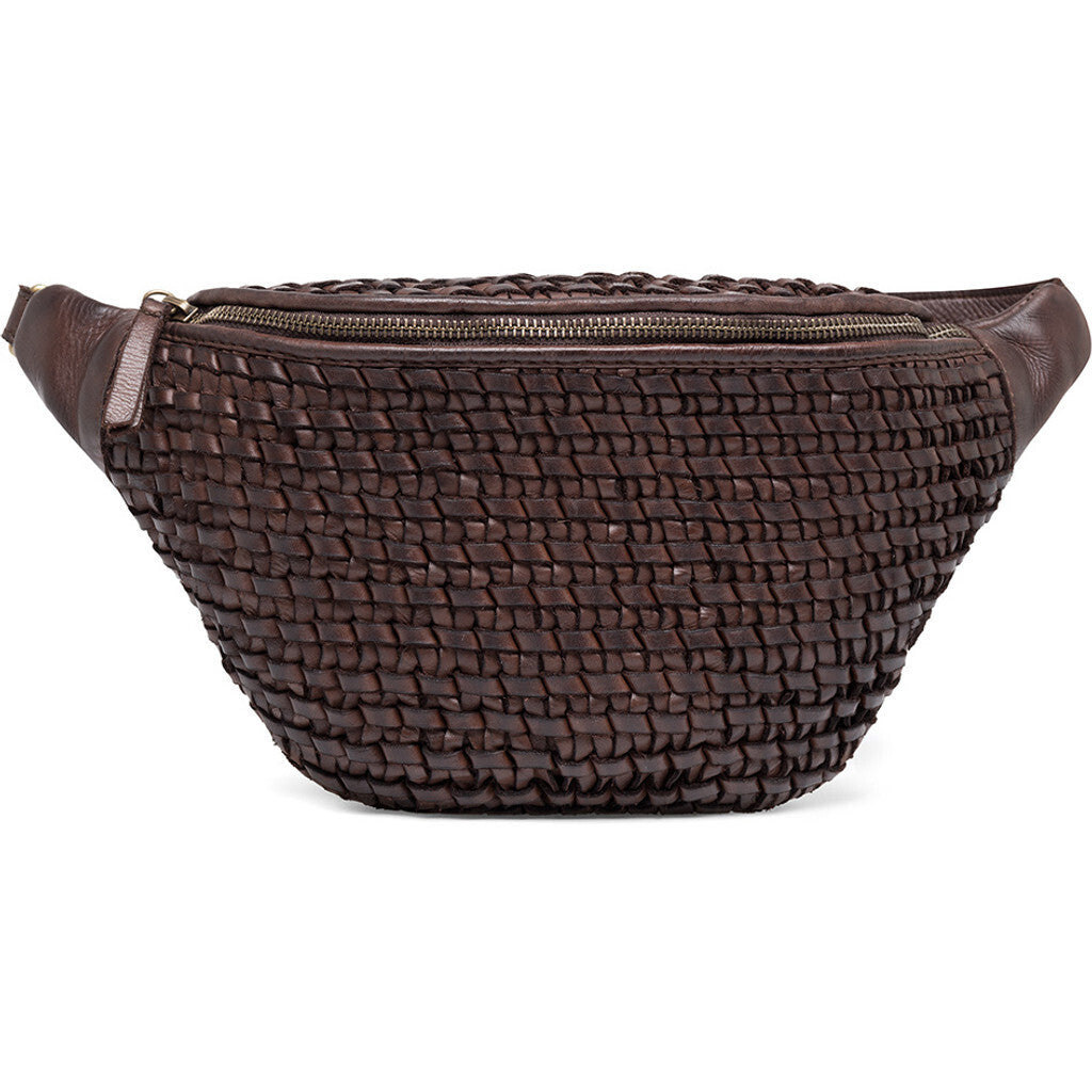 Depeche Bumbag Woven Leather Brown