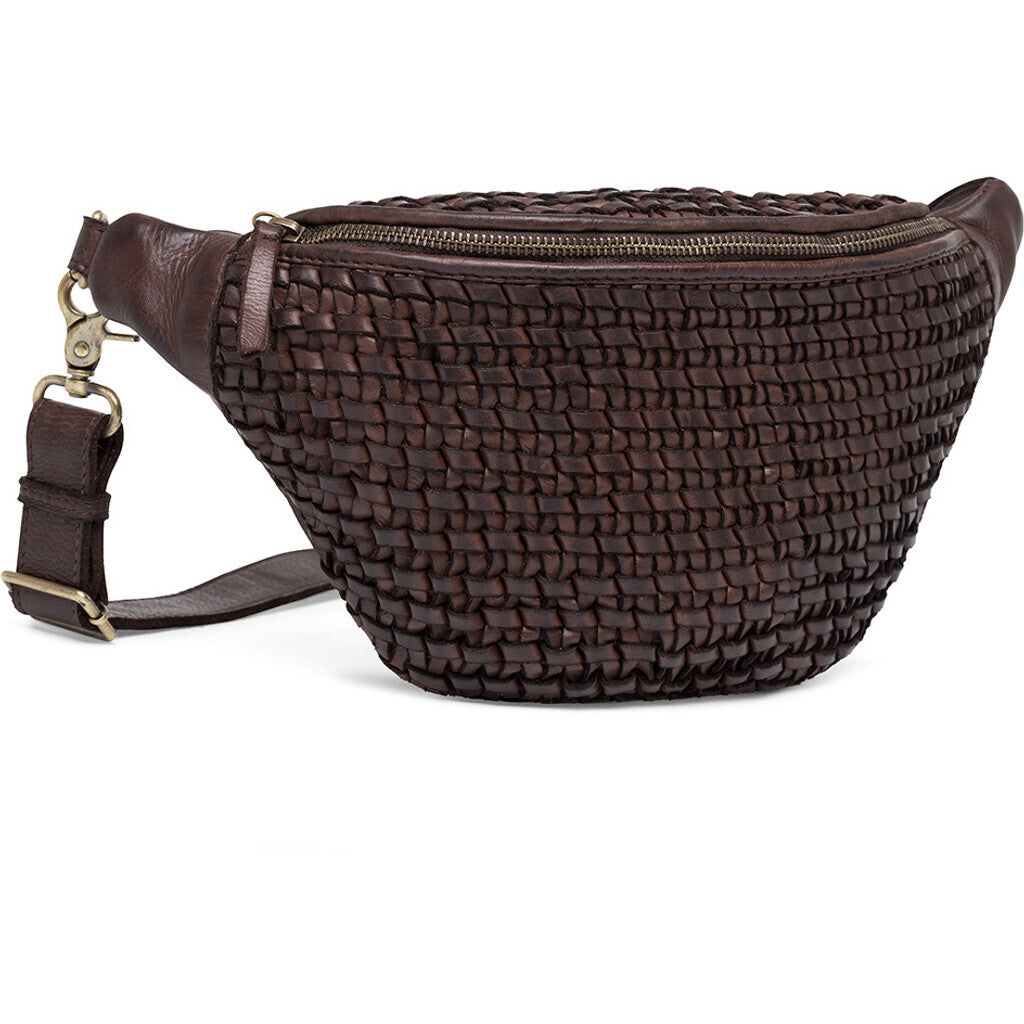 Depeche Bumbag Woven Leather Brown