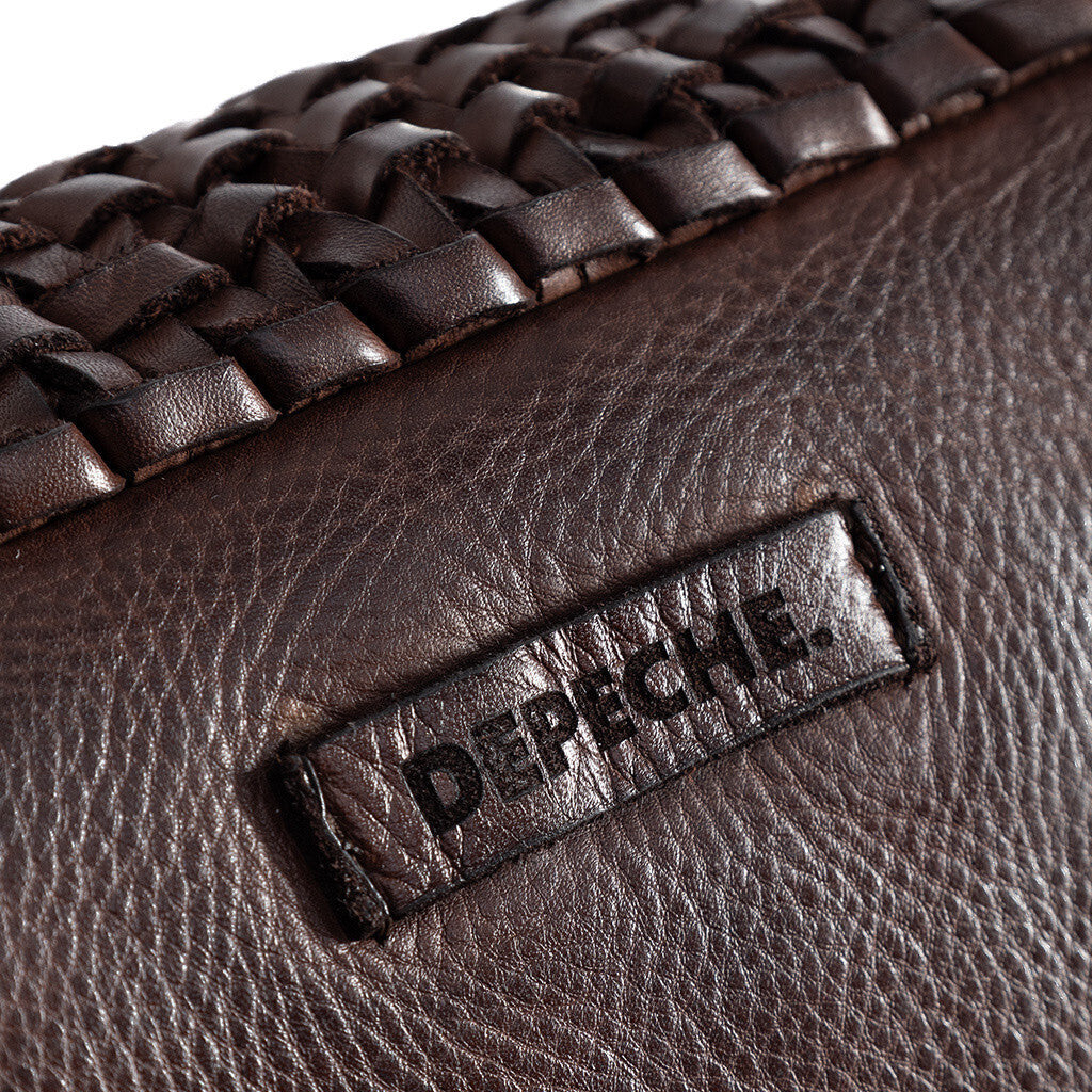 Depeche Bumbag Woven Leather Brown