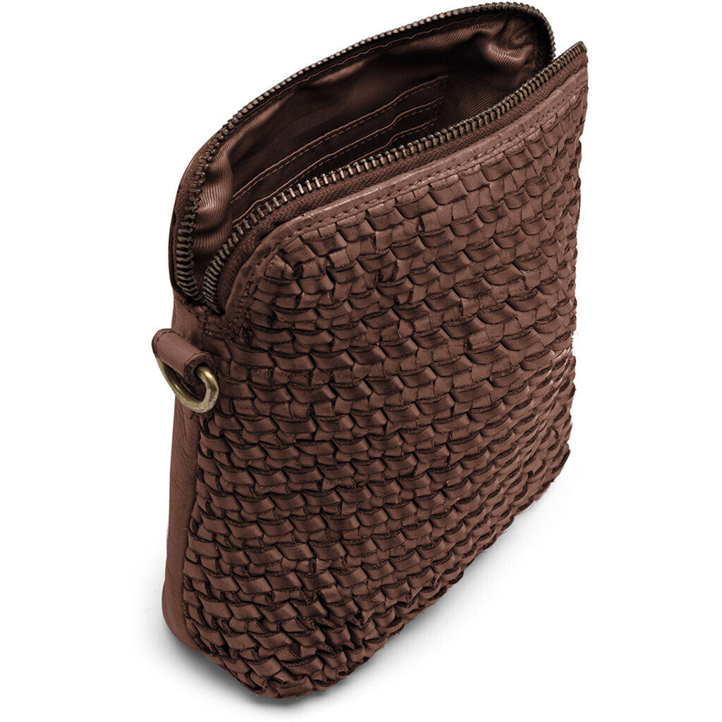 Depeche Woven Mobile Crossbody Bag Brown