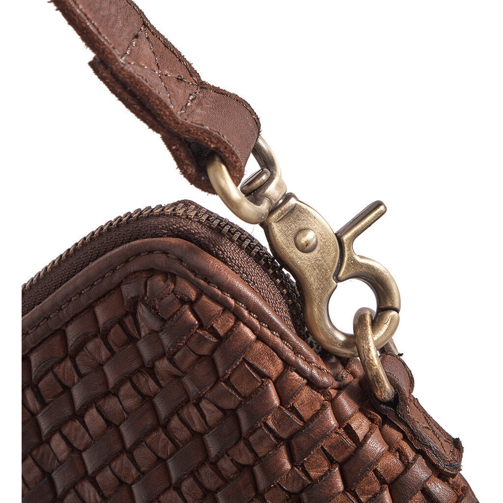 Depeche Woven Mobile Crossbody Bag Brown