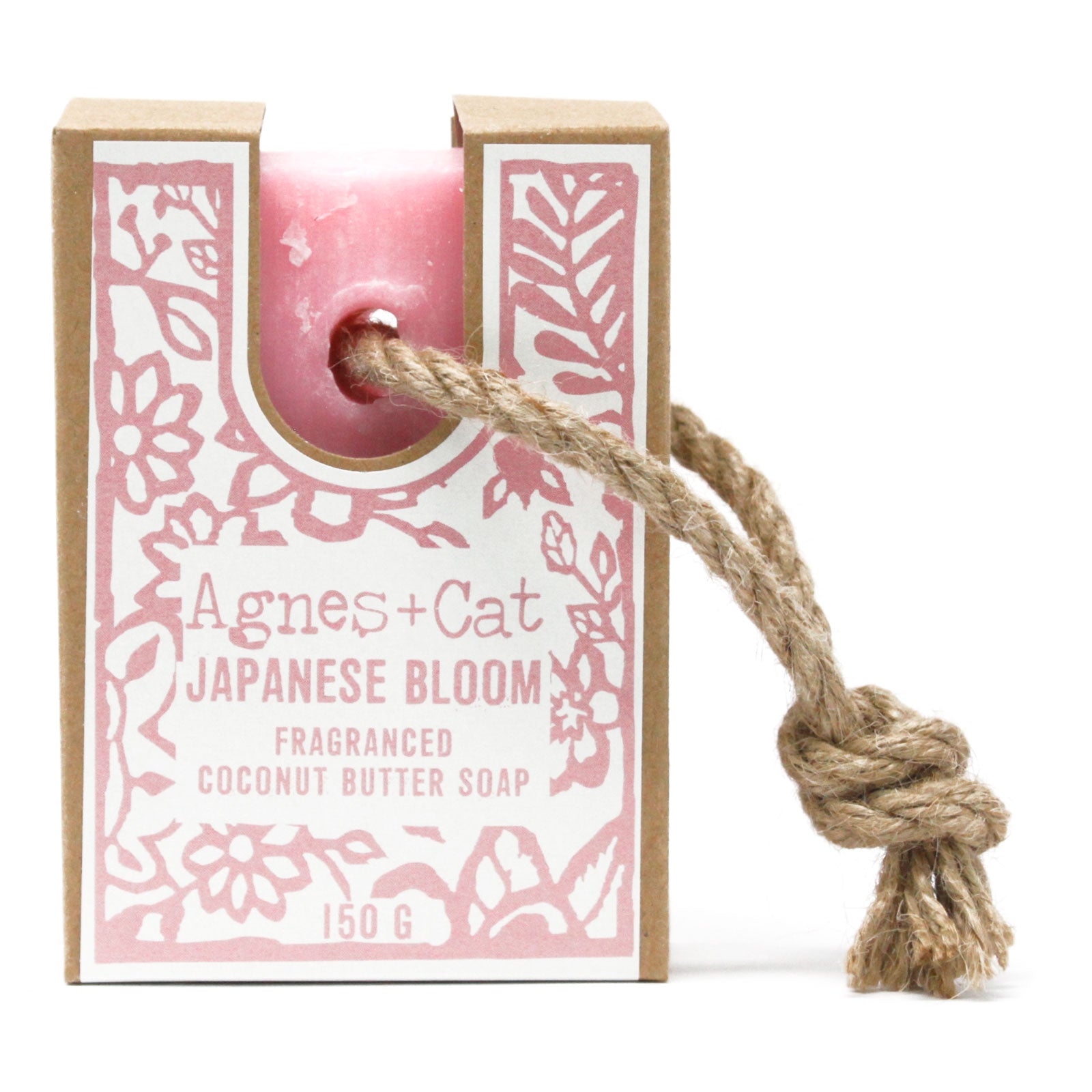 Agnes + Cat Japanese Bloom soap on a rope 150g