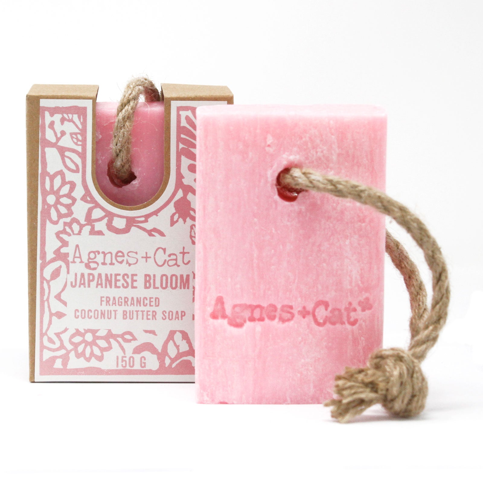 Agnes + Cat Japanese Bloom soap on a rope 150g