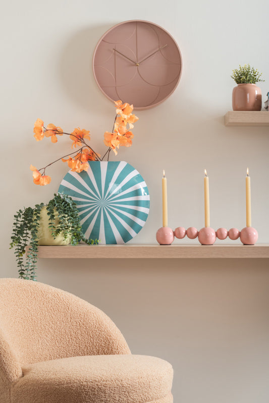 Present Time Candle Holder Bubbles Straight in Flamingo Pink