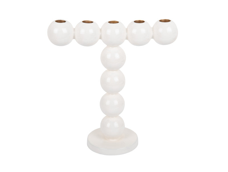 Present Time Candle Holder Bubbles High in Enamel White
