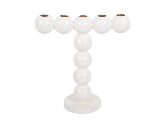 Present Time Candle Holder Bubbles High in Enamel White