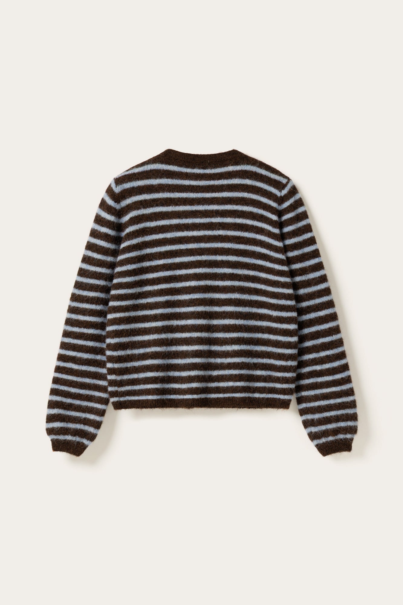 Noella Mertice Knit Cardigan in Brown Blue Stripe
