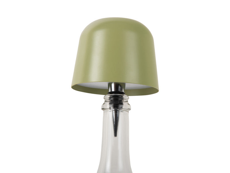 Present Time Bottle Lamp Cone Hat LED in Tea Green