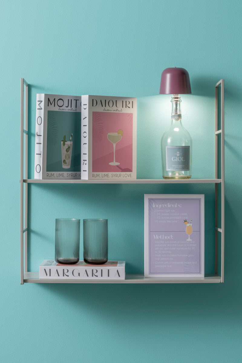 Present Time Bottle Lamp Cone Hat LED in Dark Mauve