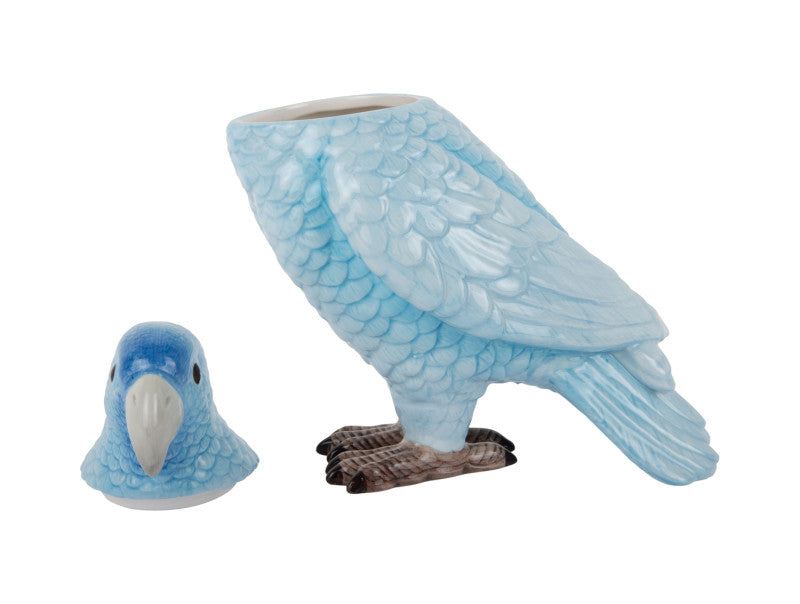 Present Time Storage Jar Bird in Soft Blue