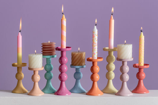 Present Time Candle Holder Funky Medium In Orange