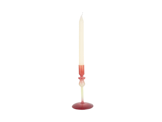 Present Time Duo Colores Small Candle Holder in Warm Purple & Soft Green