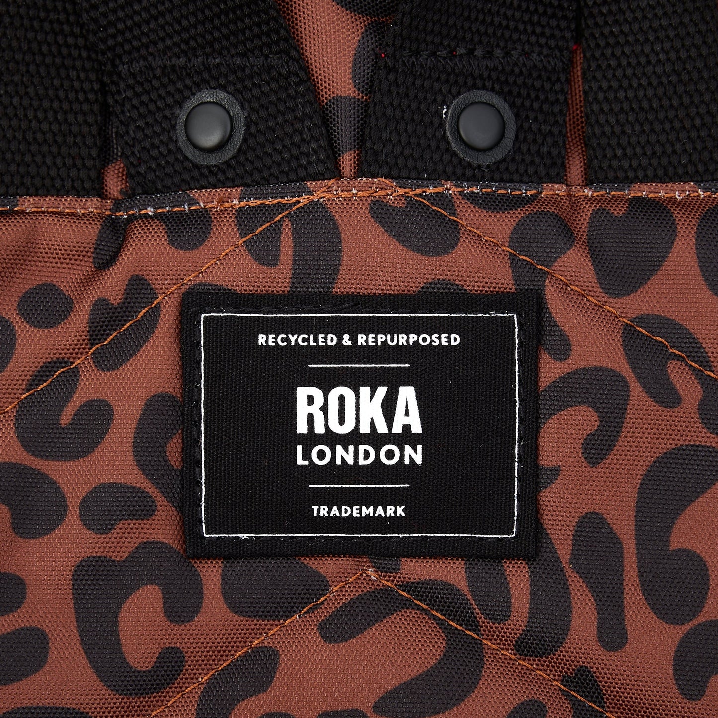 Roka London Small Canfield Roll Top Backpack in Leopard Canvas