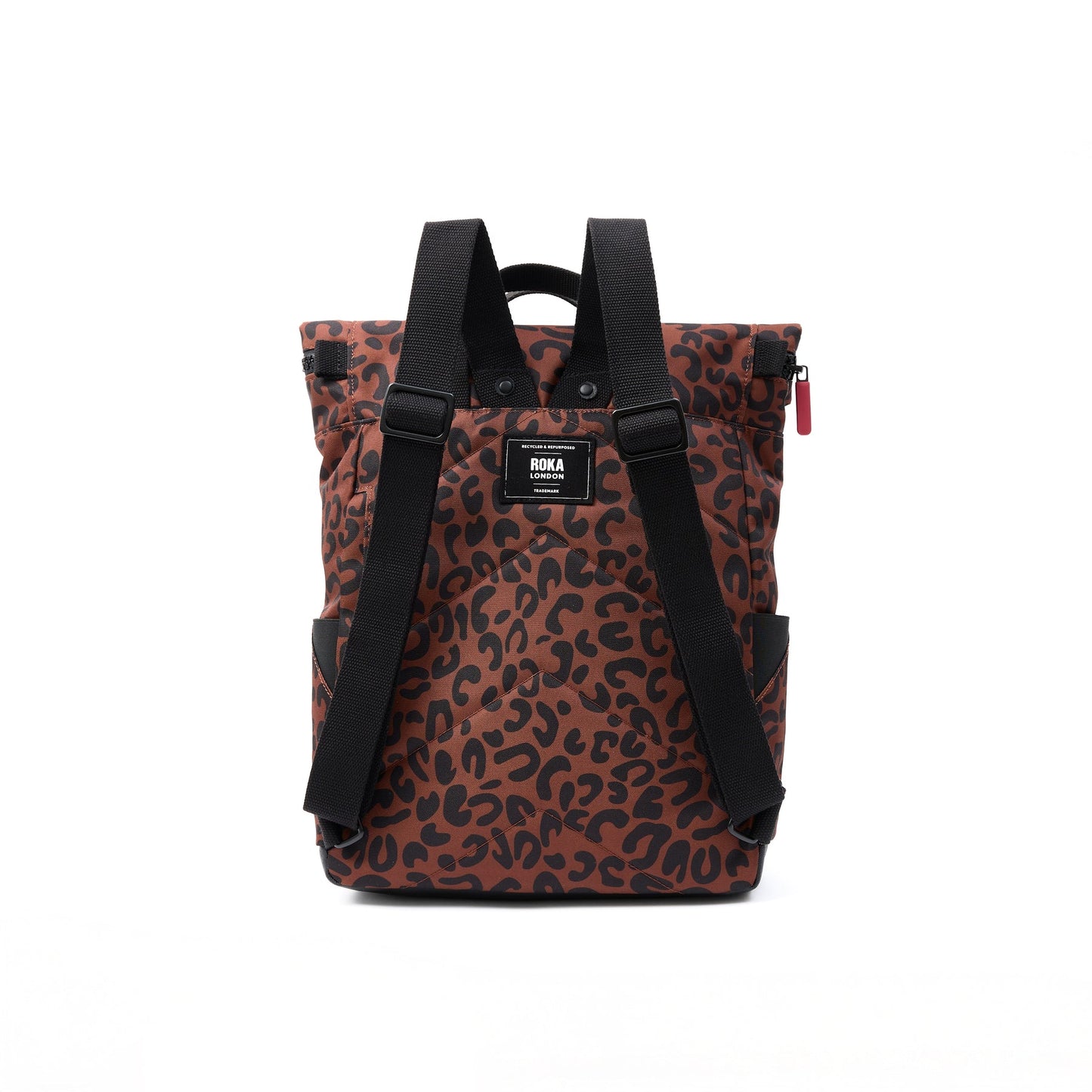 Roka London Small Canfield Roll Top Backpack in Leopard Canvas