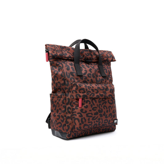Roka London Small Canfield Roll Top Backpack in Leopard Canvas