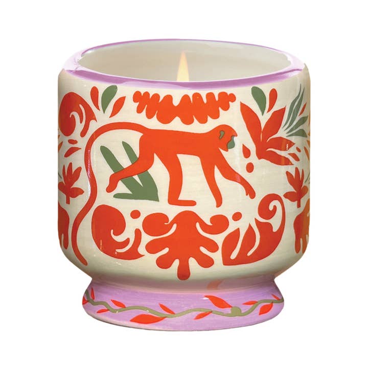 A Dopo Hearts Jungle Ceramic Candle - Coconut & Amber 8oz/226g