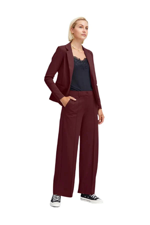 ICHI Kate Office Long Wide Pants in Port Royal