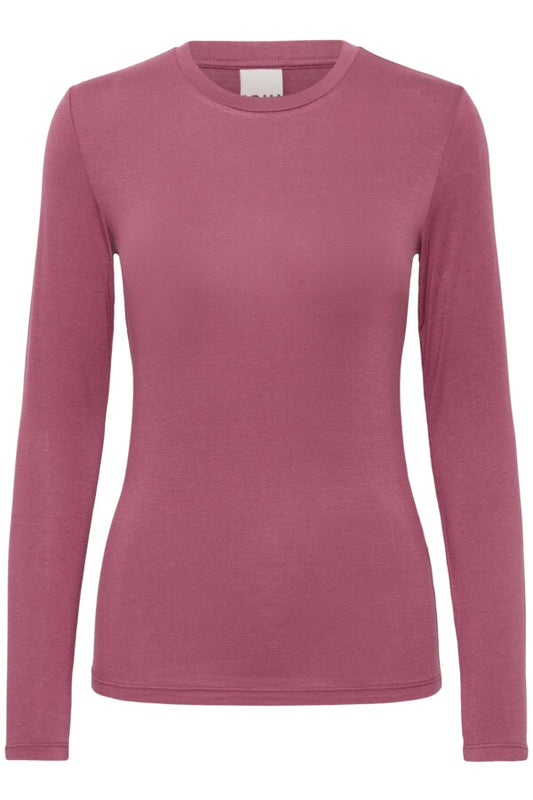 Pink long-sleeve shirt on a white background