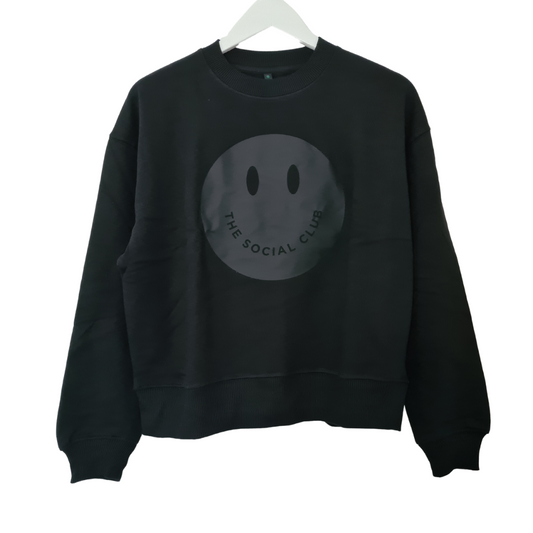 The Social Club 100% Organic Sweatshirt Boxy Black