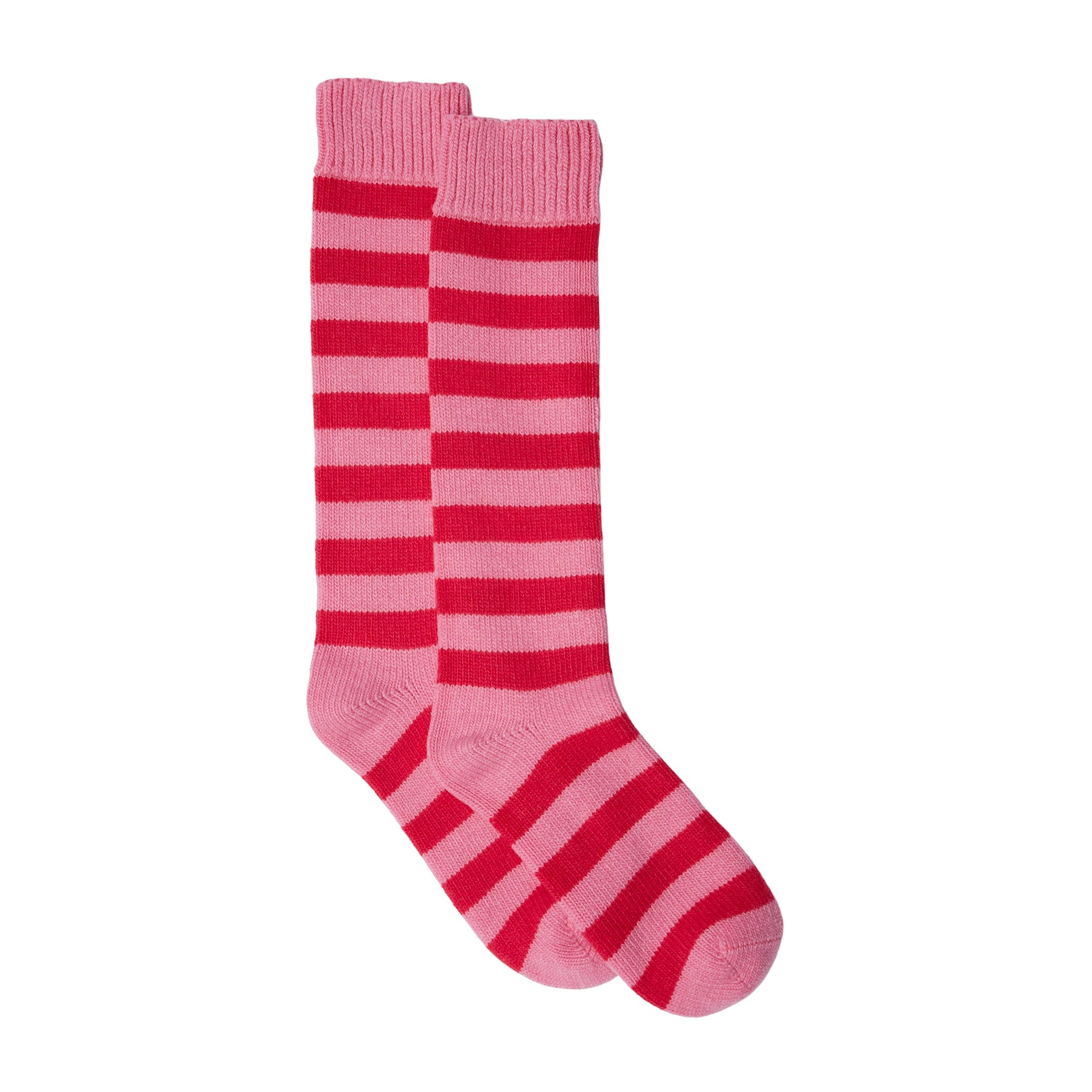 Somerville Cashmere Blend Long Stripe Sock in Pink/Red