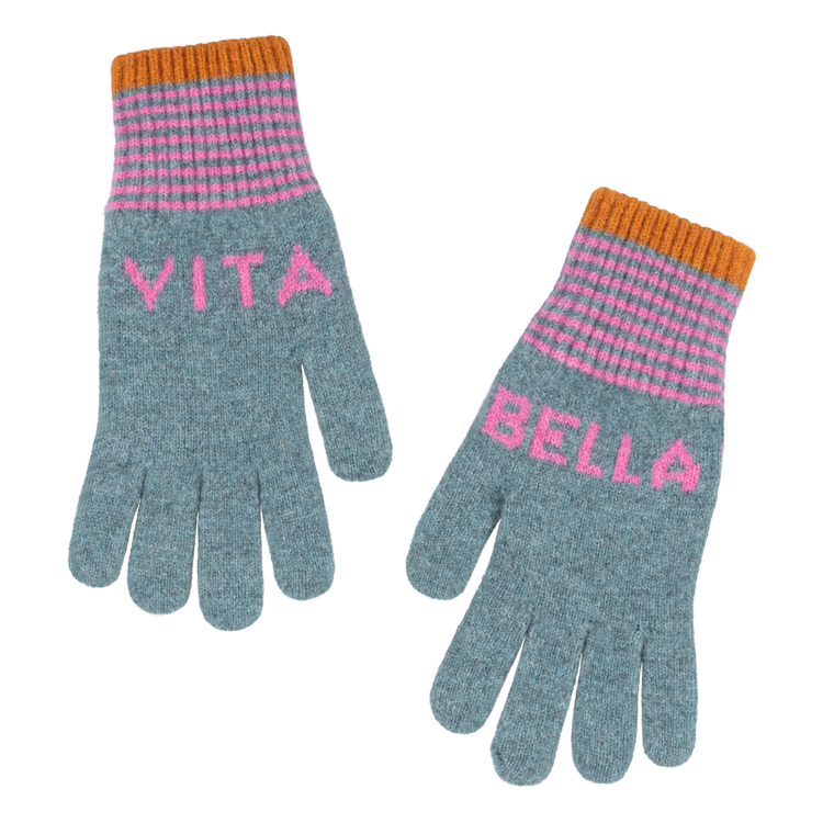 Quinton + Chadwick Vita Bella Gloves in Mint and Nougat Pink