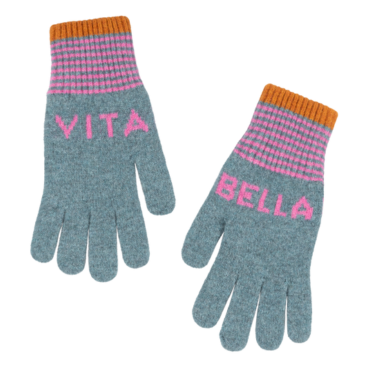 Quinton + Chadwick Vita Bella Gloves in Mint and Nougat Pink