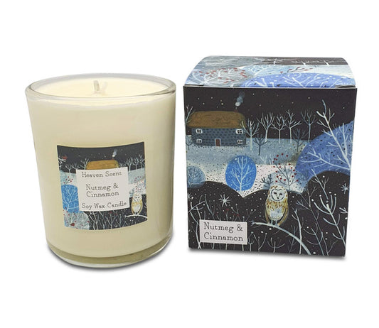 Nutmeg & Cinnamon 20cl Winter Illustrated Candle by Heaven Scent Media 