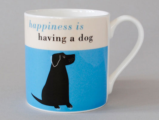 Repeat Repeat Turquoise Black Lab Happiness Mug