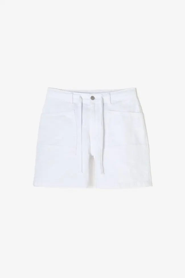Les Temps Perises Mado Denim Shorts in White