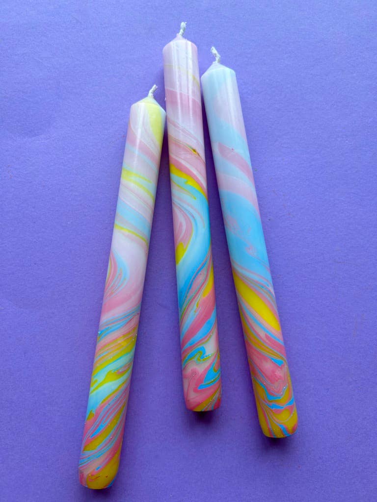 Mini Egg Madness Marbled Dinner Candles 
