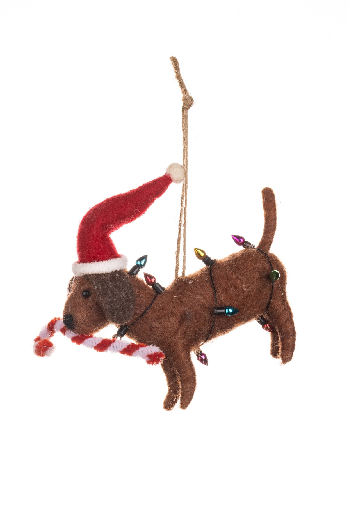 Candy Cane Dog In Lights Decoration