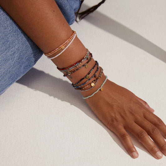 PILGRIM INDIE bracelet light green, gold-plated