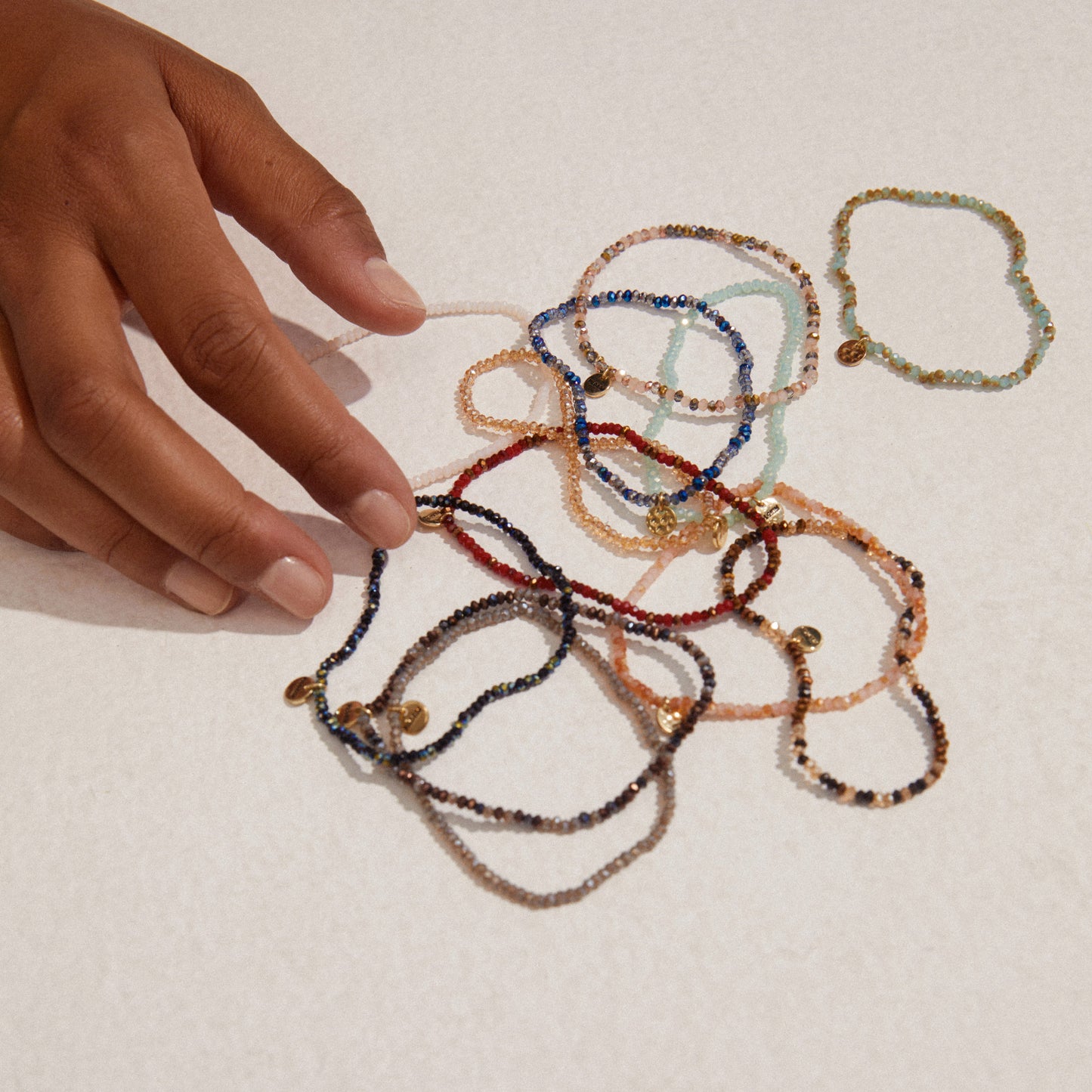 PILGRIM INDIE bracelet light green, gold-plated