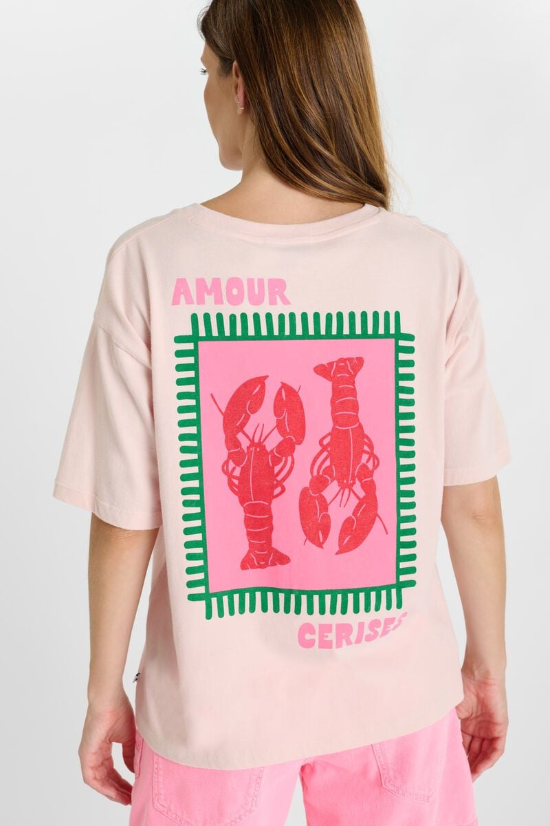 Les Temps Perises Lobster T-shirt in Lotus Pink