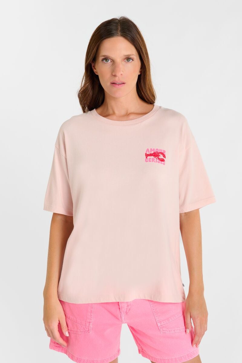 Les Temps Perises Lobster T-shirt in Lotus Pink