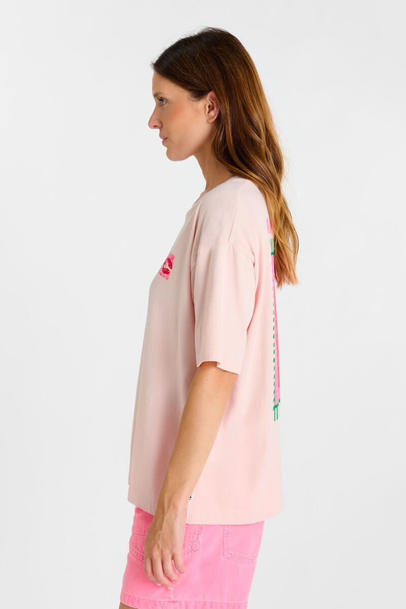 Les Temps Perises Lobster T-shirt in Lotus Pink