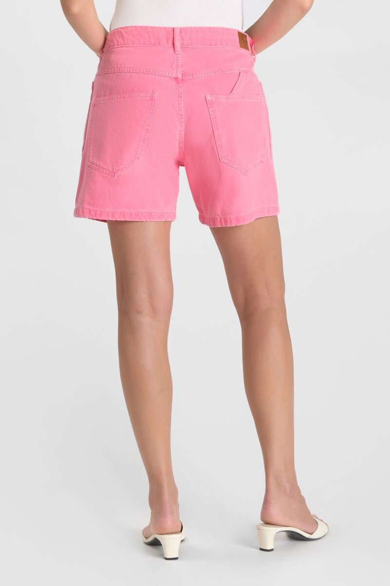 Les Temps Perises Mado Denim Shorts in Fluro Pink