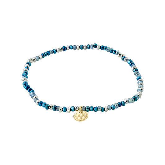 PILGRIM INDIE bracelet blue, gold-plated