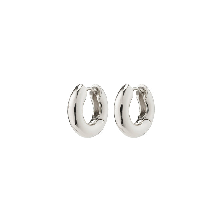 Pilgrim AICA recycled chunky huggie hoop earrings silver-plated